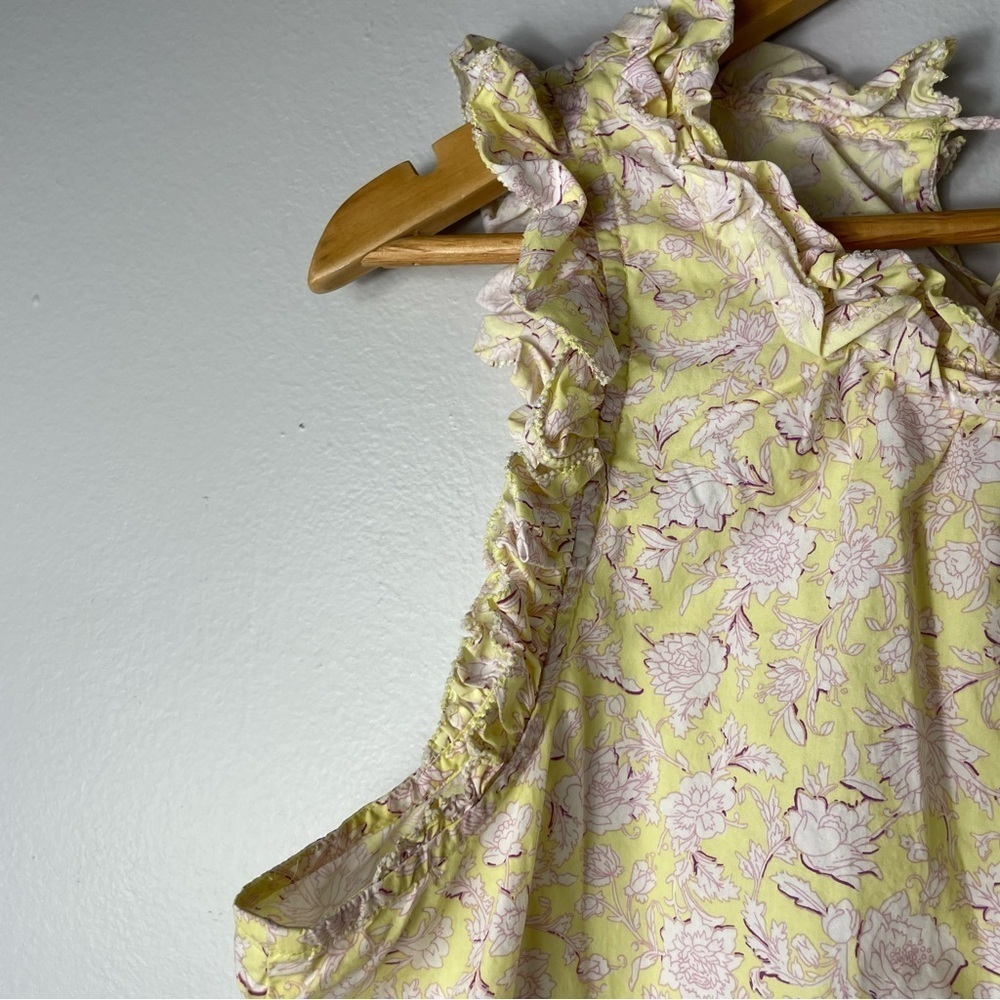 J.Crew Ruffle-trim top in rose vines Sz M - Picture 5 of 9